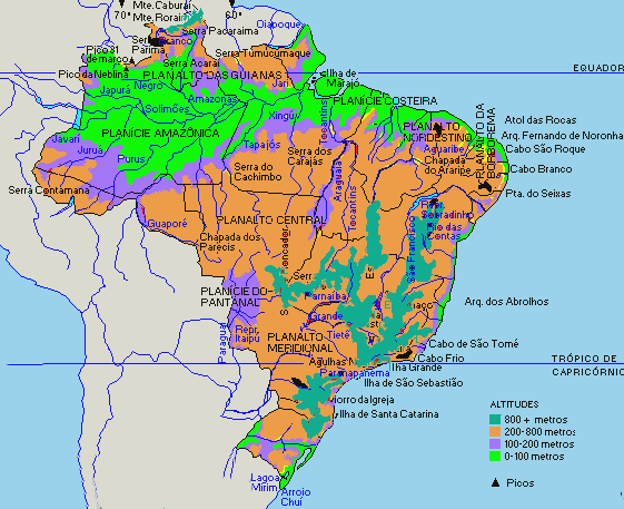 Mapa do Relevo Brasileiro - Jurandyr Ross