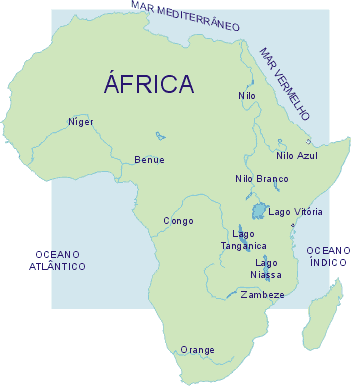 Mapa Hidrografia África