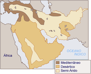 mapa - Clima do Oriente Médio