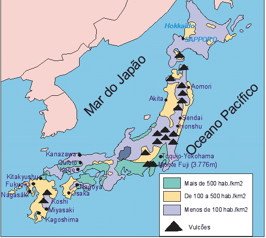 Mapa - População do Japão