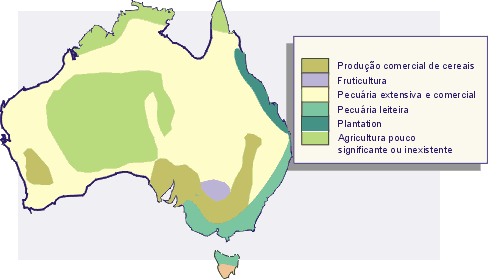 Mapa - Agricultura da Oceania