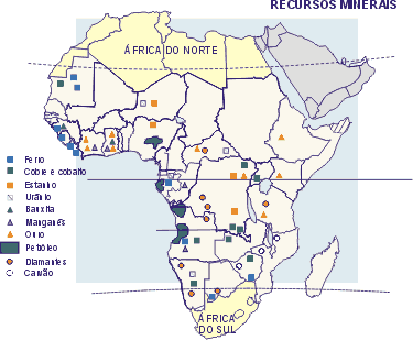 Mapa - África Recursos Minerais