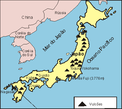 Mapa do Japão - Geografia Física