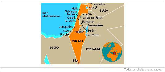 Mapa do Estado de Israel