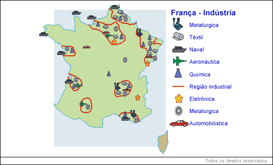 Mapa - França Indústria