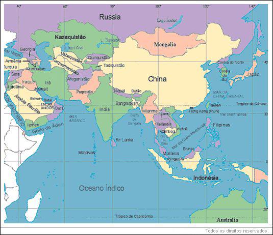 Mapa da Ásia
