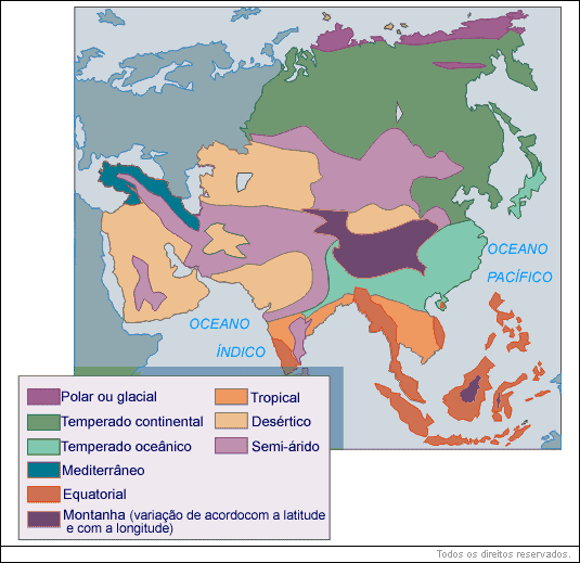 Mapa - Clima da Ásia