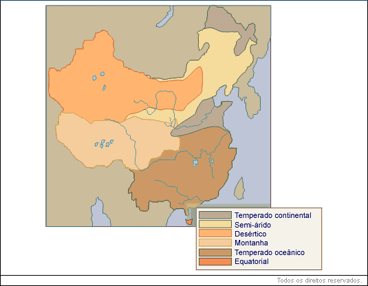 mapa - Clima da China