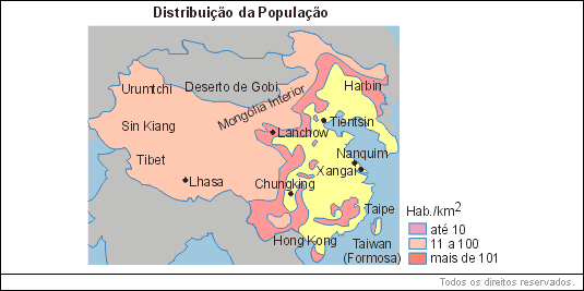 Mapa - População Chinesa