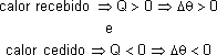 calor recebido, calor cedido
