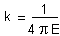 constante k da Lei de Coulomb