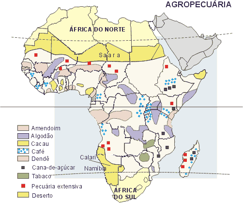 Mapa da África - AGROPECUÁRIA