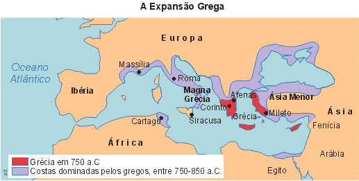 Mapa - Expansão Grega
