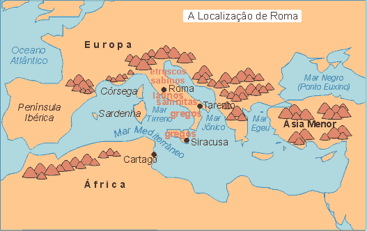 A localização de Roma
