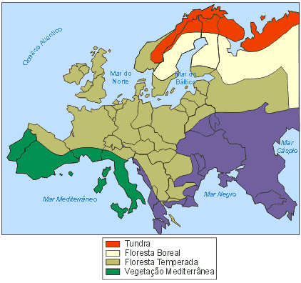 Mapa - Vegetação da Europa