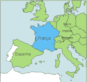 "O anel de ferro Habsburgo ao redor da França"