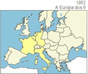Mapa - A Europa dos 6 - 1952