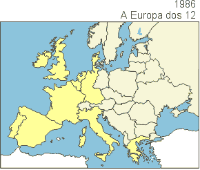Mapa - A Europa dos 12 - 1986