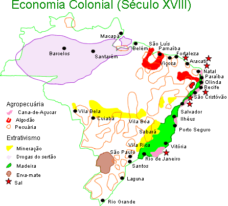 Mapa - Economia Colonial
