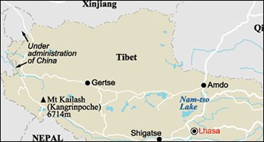 Mapa do Tibet